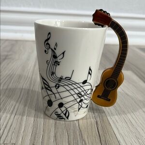Guitar Handle Musical Note Coffee Cup / Mug Fun Gifts  Music Fanatics Ceramic